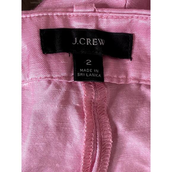 J. Crew Linen Relaxed Fit High Rise Pleated Shorts Cuffed Hem Pockets 2 Pink - Picture 6 of 13
